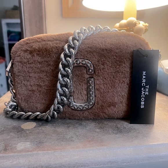 NWT Marc Jacobs - ECO-FUR THE SNAPSHOT MINI CROSSBODY BAG WITH STUDS. Rose - Picture 3 of 10